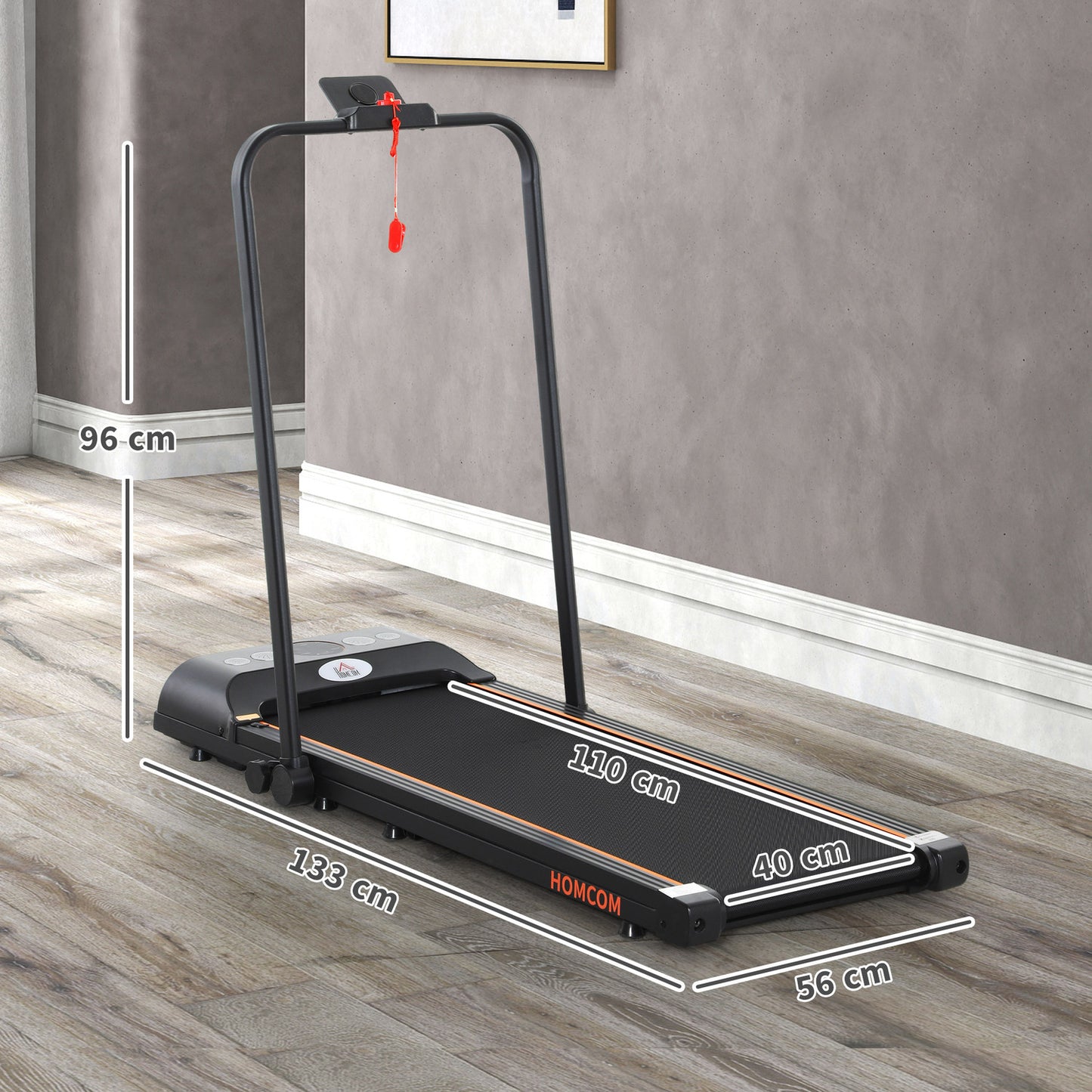 HOMCOM Folding Walking Treadmill Aerobic Walking Exercise Machine LED