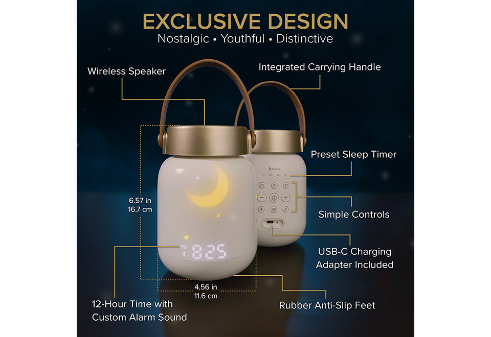 Firefly Sound Machine with Alarm Clock and Bluetooth Speaker