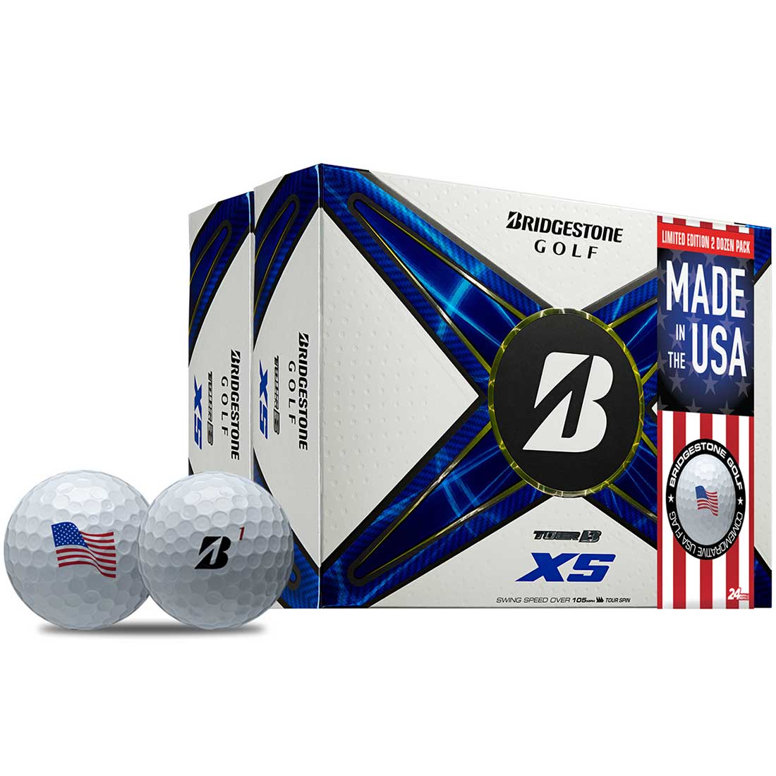 Bridgestone 2024 Tour B XS USA Double Dozen Golf Balls