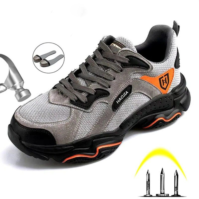Zapatos de seguridad indestructibles para hombres, de trabajo de construcción a prueba de pinchazos, calzado de seguridad antigolpes con punta de acero
