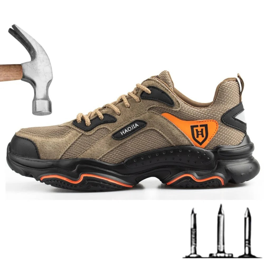 Zapatos de seguridad indestructibles para hombres, de trabajo de construcción a prueba de pinchazos, calzado de seguridad antigolpes con punta de acero