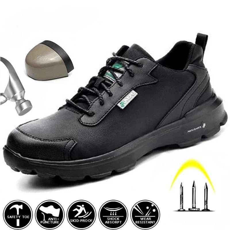 Zapatos de seguridad ligeros e impermeables para hombre, zapatos de trabajo con punta de acero, zapatillas de construcción antigolpes, zapatos informales
