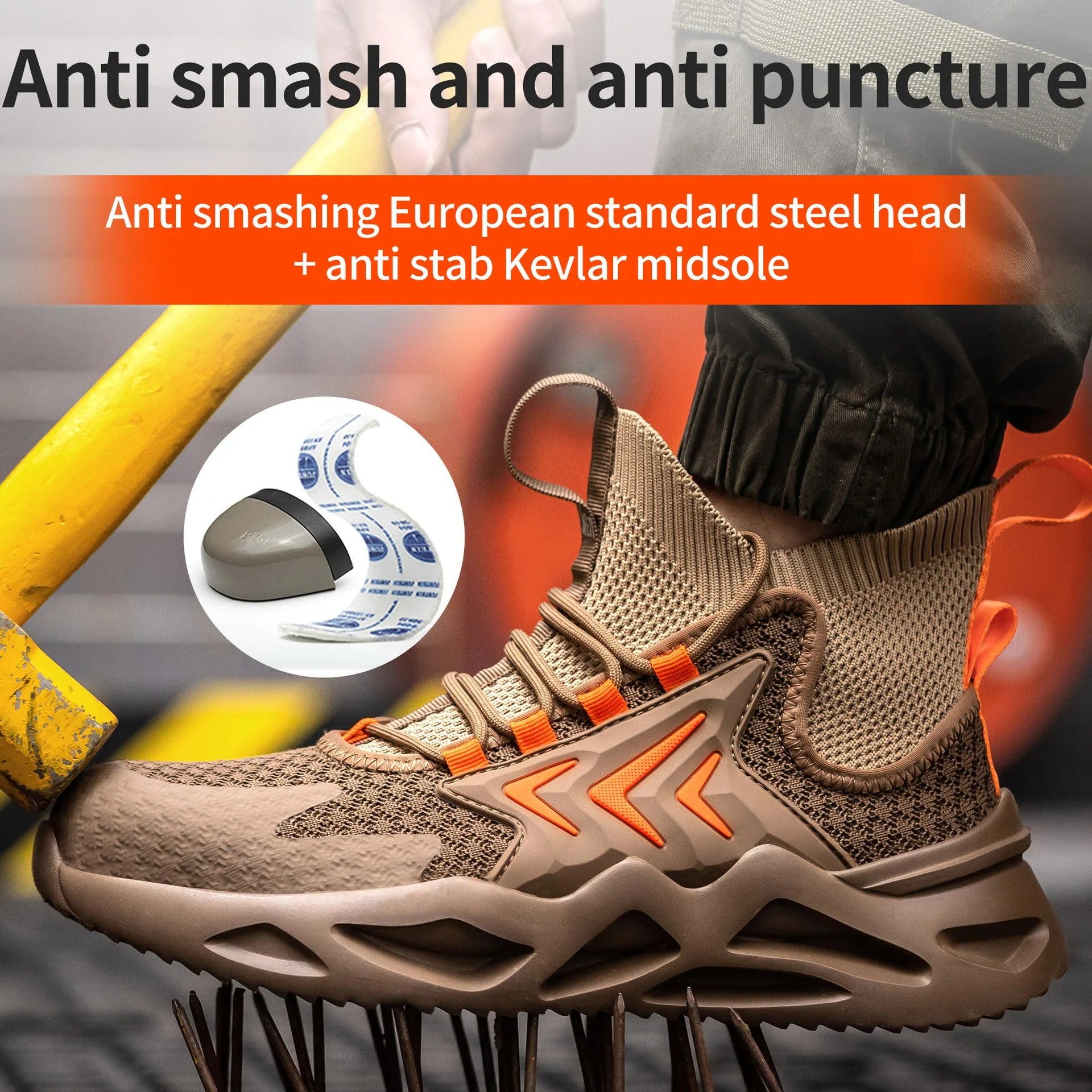 S1 Zapatillas de seguridad para el trabajo con punta de acero, antipinchazos, protectores antigolpes, antideslizantes, botas de trabajo
