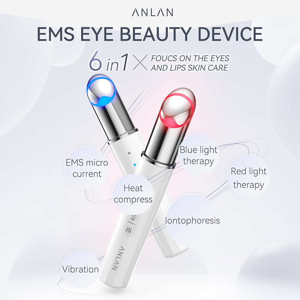 Dispositivo de belleza para ojos ANLAN EMS, microcorriente, antiarrugas, elimina las bolsas para los ojos, ojeras, terapia de luz
