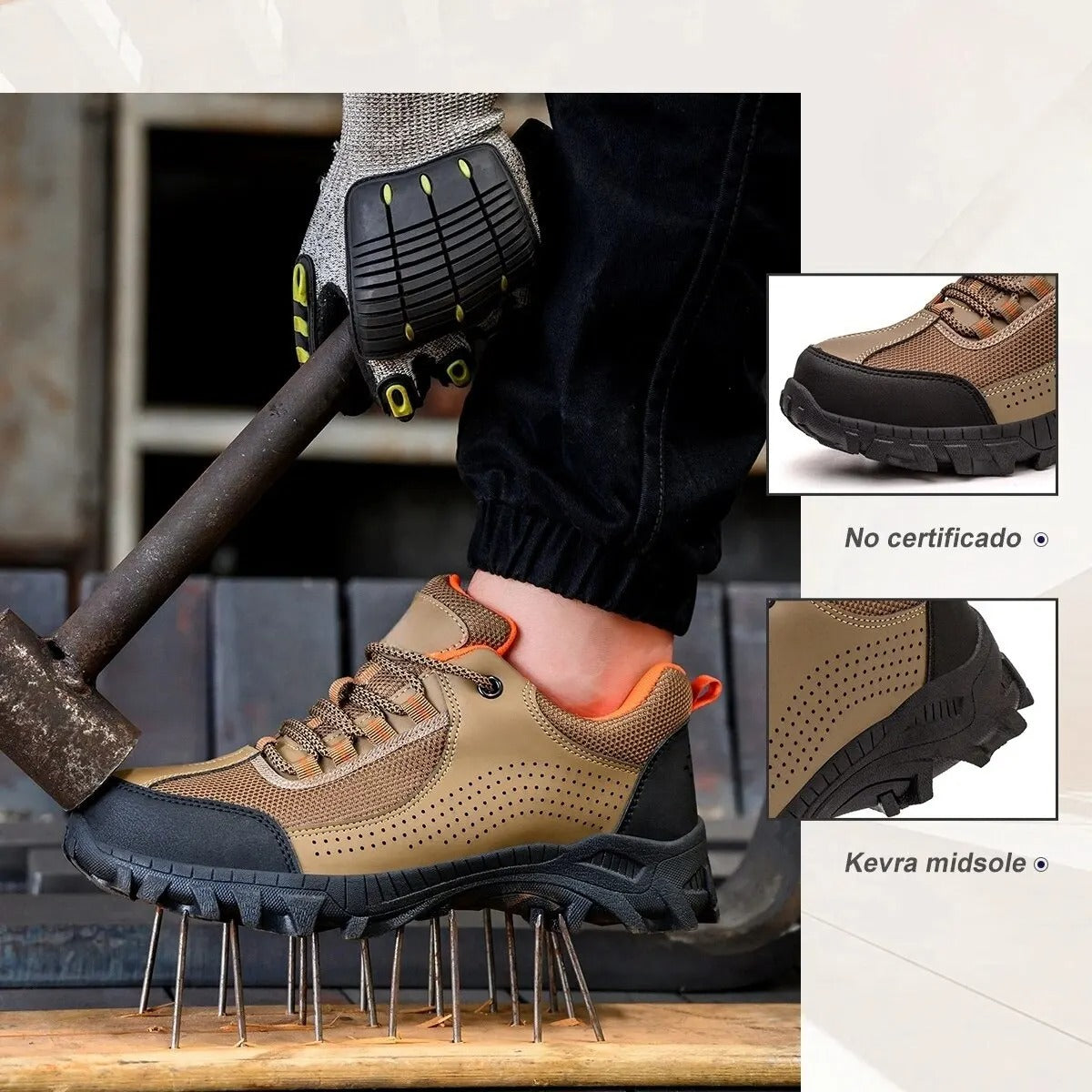 Zapatos de seguridad para trabajo, zapatos industriales, antipinchazos con punta de acero, zapatos de trabajo con protección
