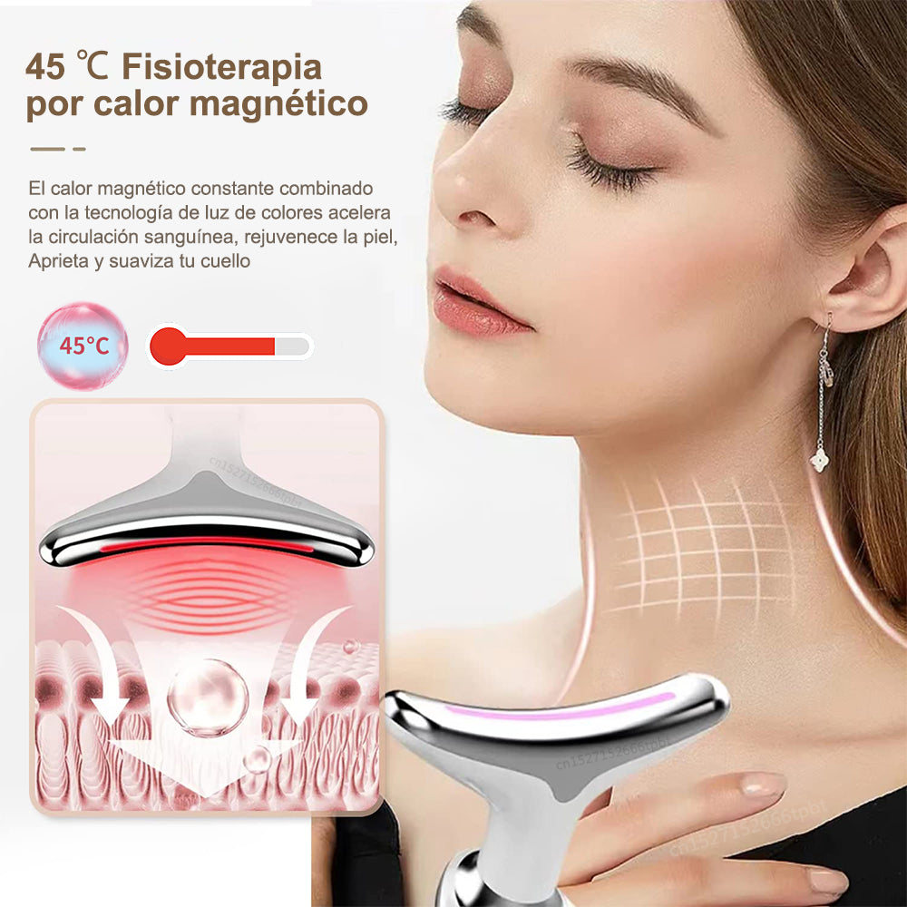 Dispositivo de belleza facial EMS, terapia de fotones LED, removedor de doble barbilla antiarrugas