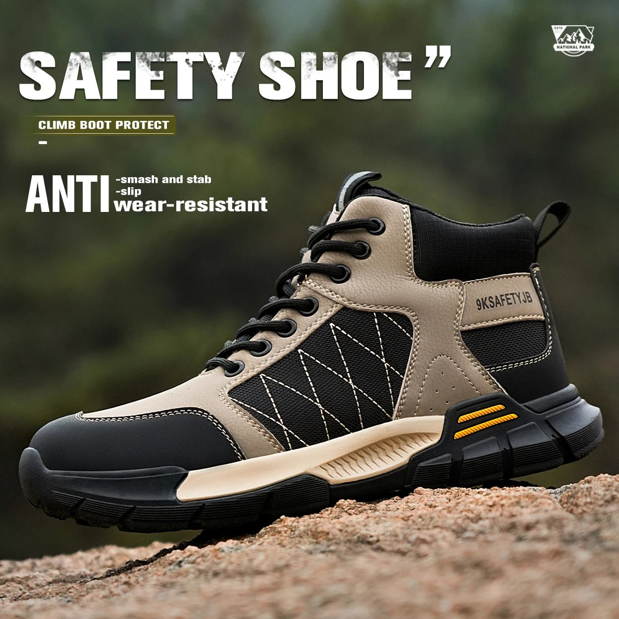 S1 Zapatos de seguridad impermeables para hombre, antideslizantes, antipinchazos, botas de seguridad con punta de acero para el trabajo
