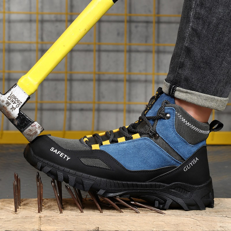 S1 Zapatos de seguridad de alta calidad para hombre, con punta de acero, antigolpes, antideslizantes.