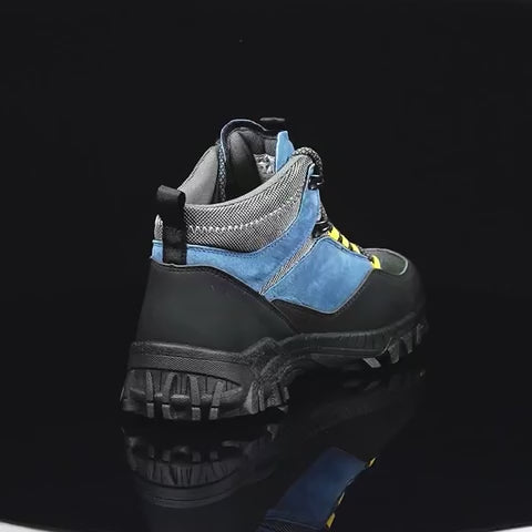 S1 Zapatos de seguridad de alta calidad para hombre, con punta de acero, antigolpes, antideslizantes.