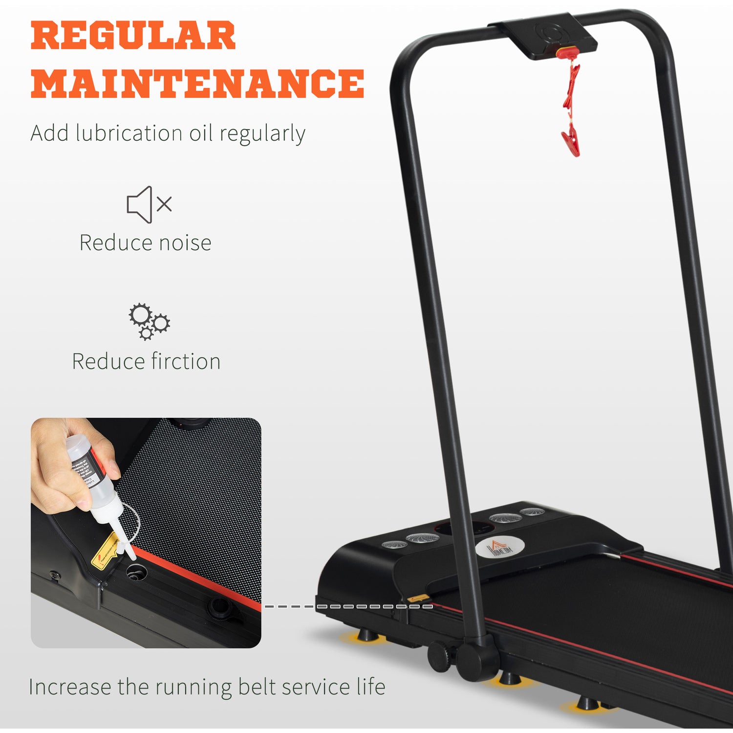 HOMCOM Folding Walking Treadmill Aerobic Walking Exercise Machine LED