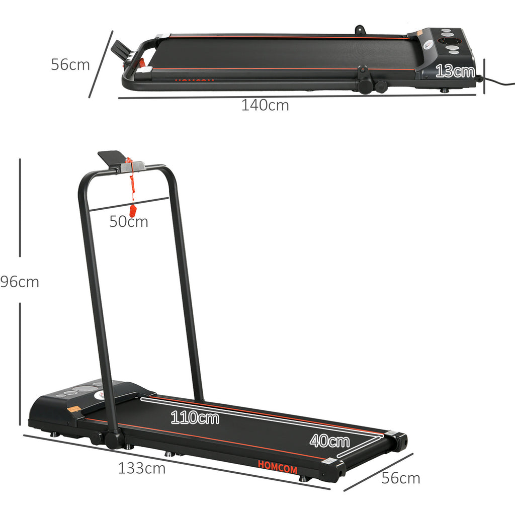 HOMCOM Folding Walking Treadmill Aerobic Walking Exercise Machine LED