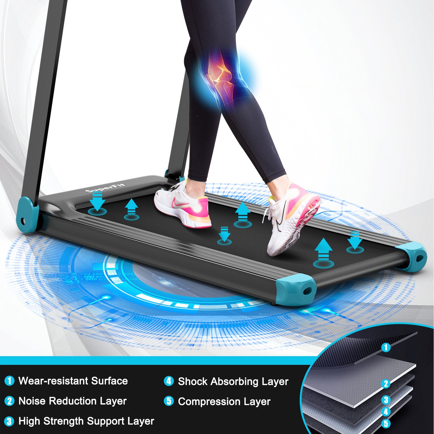 Foldable Treadmill Walking Running Machine