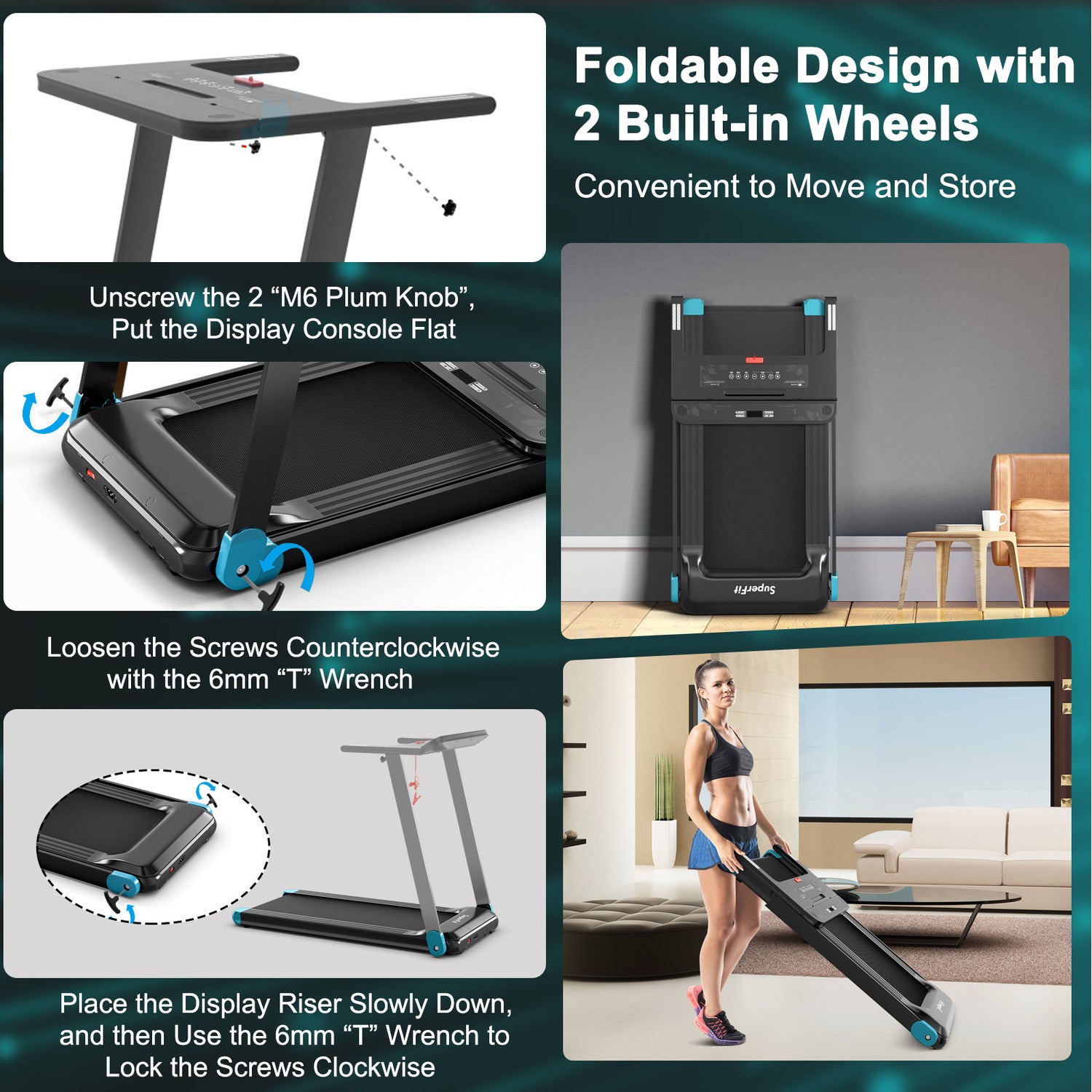 Foldable Treadmill Walking Running Machine