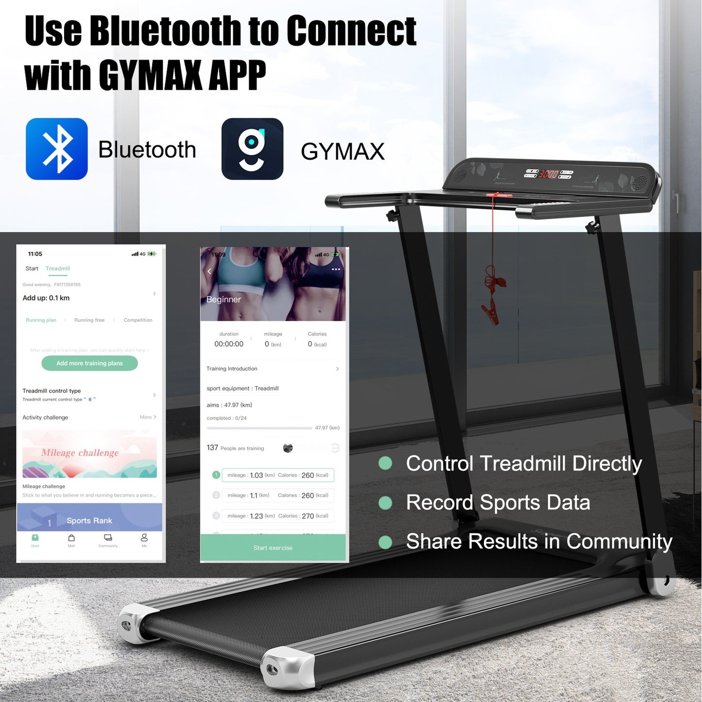 Foldable Treadmill Walking Running Machine