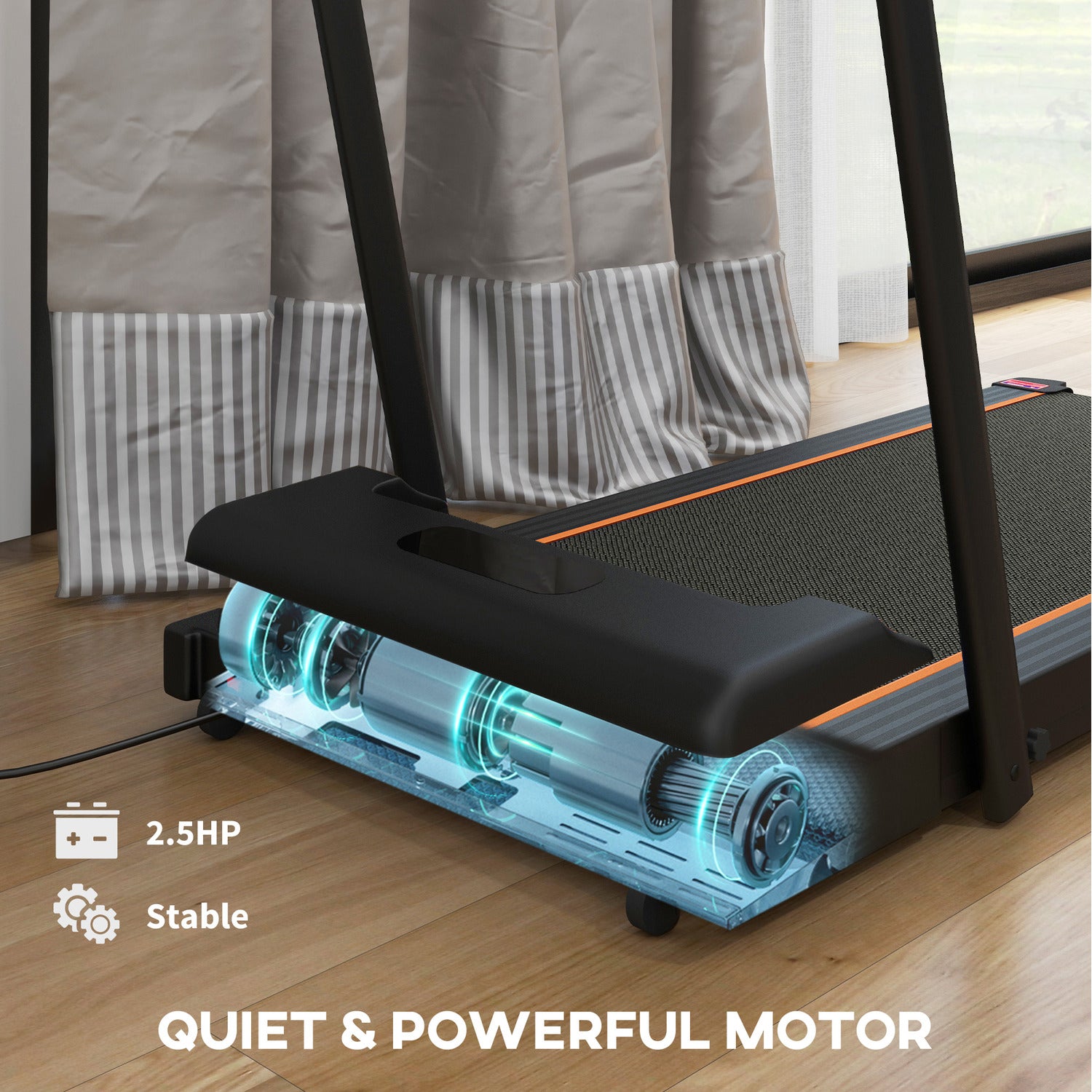 SPORTNOW 2.5HP Folding Treadmill Walking Pad, 1-6km per hour