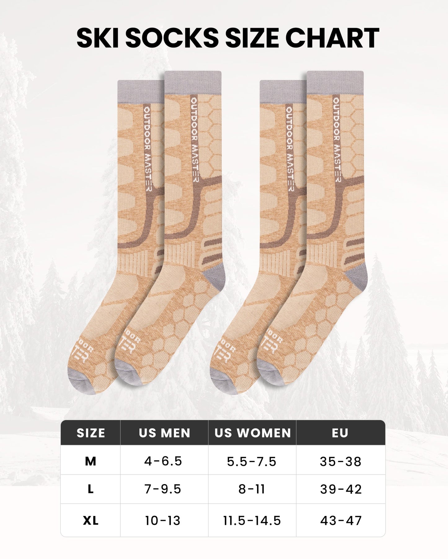 Merino Wool Ski Socks 2/3 Pairs