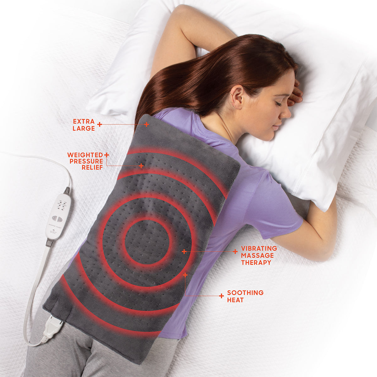 Calming Heat™ Massaging Weighted Heating Pad by Sharper Image