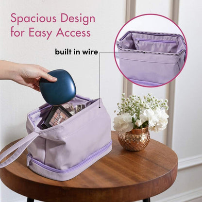 2-in-1 Cosmetic Case with Makeup Brush Compartment