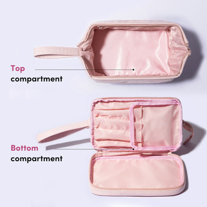 2-in-1 Cosmetic Case with Makeup Brush Compartment