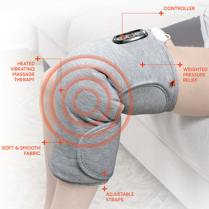 Calming Heat™ Charcoal + Copper Infused Massaging Knee Wrap by Sharper Image