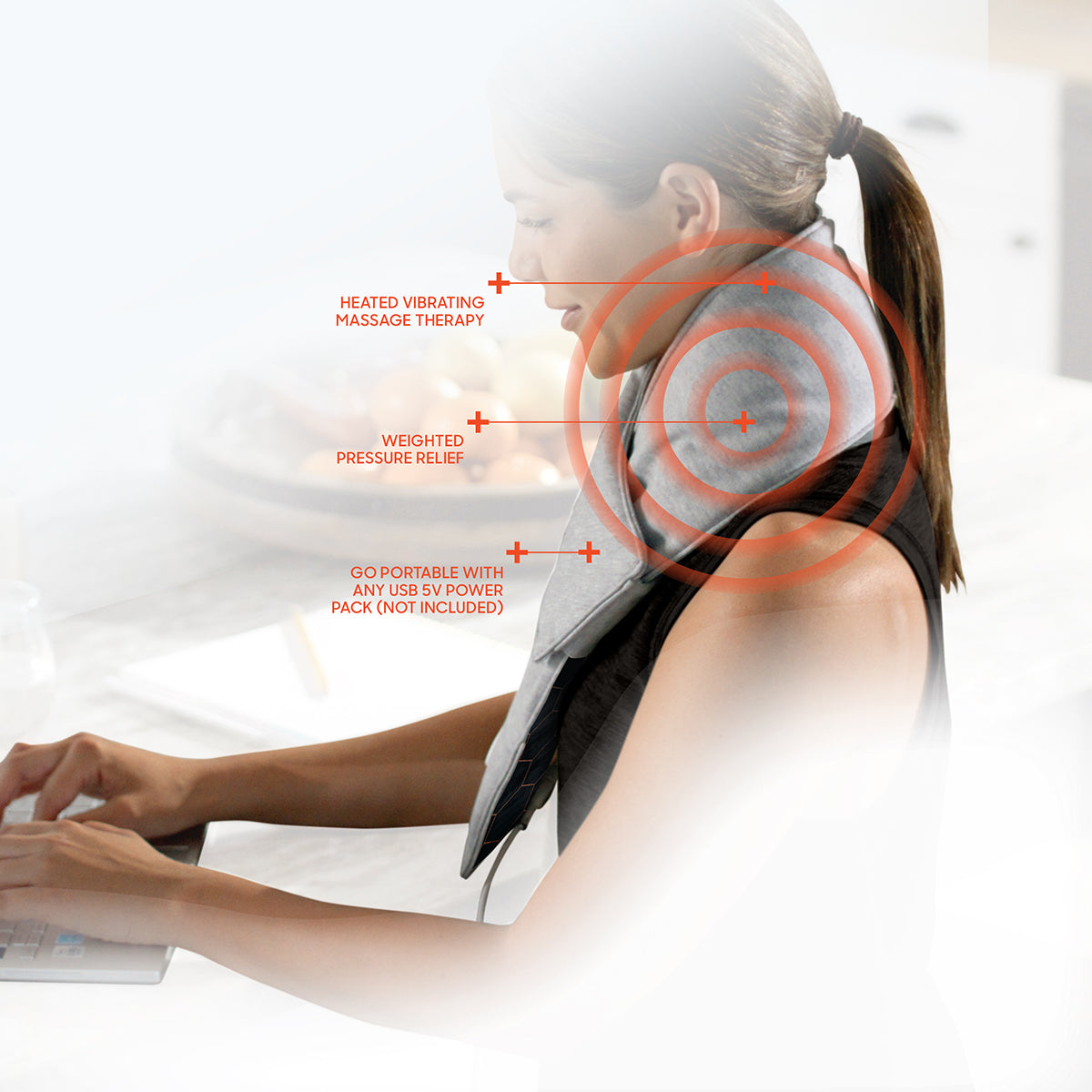 Calming Heat™ Copper Infused Massaging Neck Wrap by Sharper Image