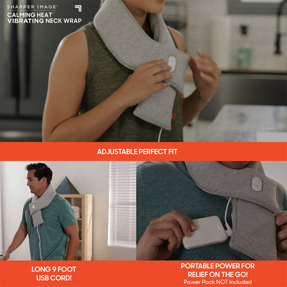 Calming Heat™ Copper Infused Massaging Neck Wrap by Sharper Image