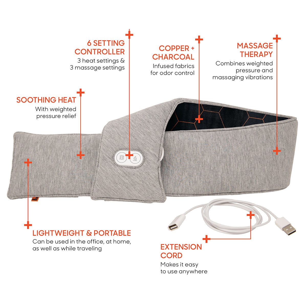 Calming Heat™ Copper Infused Massaging Neck Wrap by Sharper Image