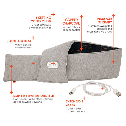 Calming Heat™ Copper Infused Massaging Neck Wrap by Sharper Image
