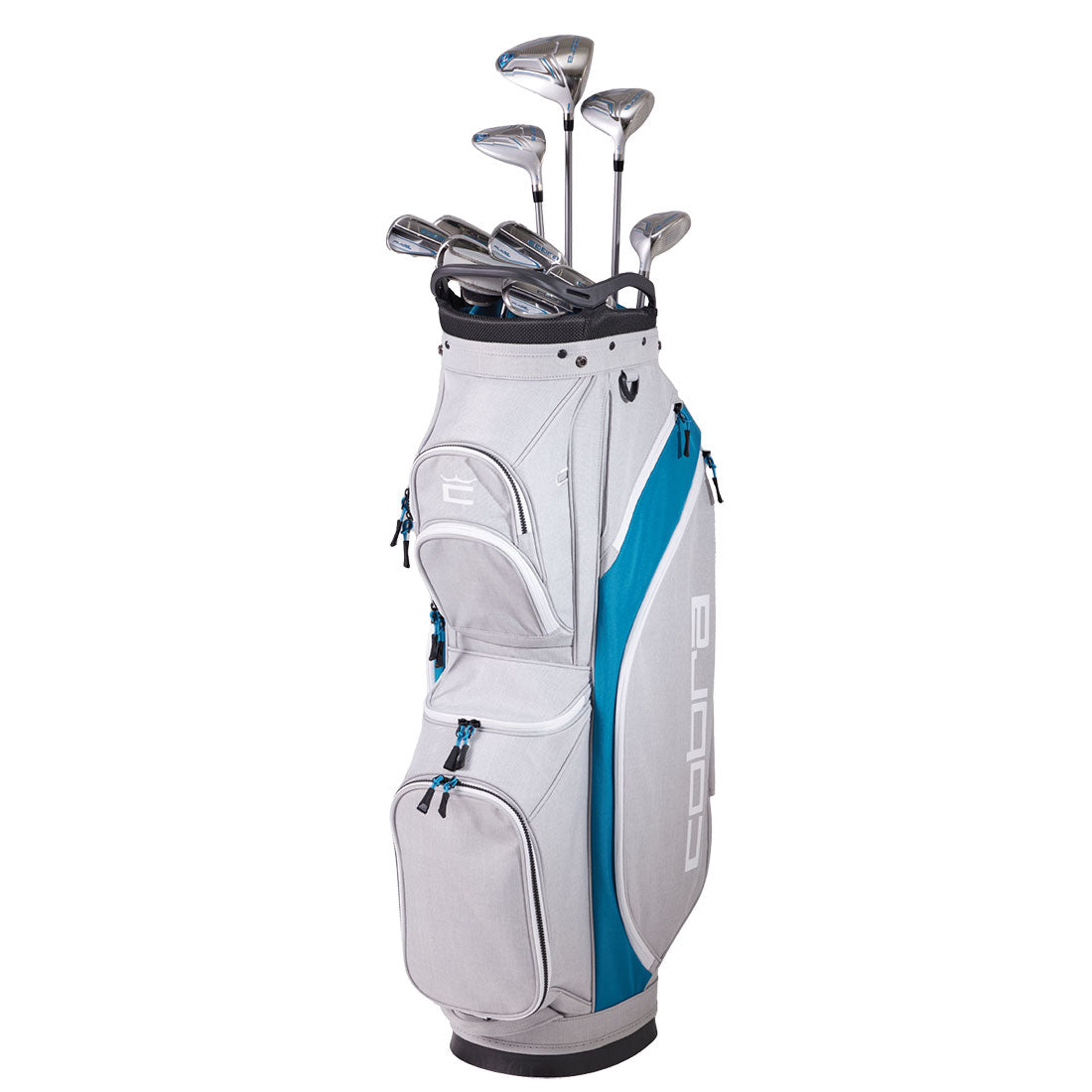 Cobra Women's Fly-XL 12-Piece Cart Bag Complete Set Silver/Blue