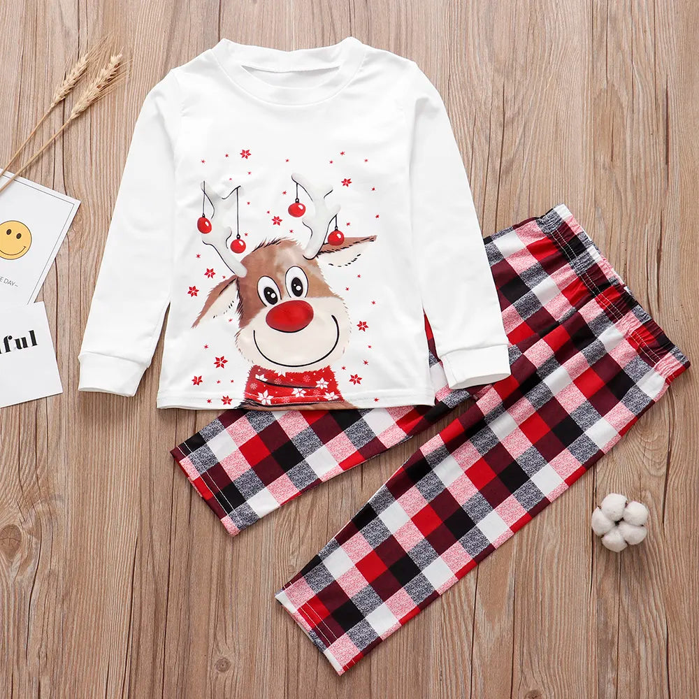 Conjunto de pijamas a juego para familia de Navidad, lindos ciervos, trajes a juego para niños y adultos, ropa para perros