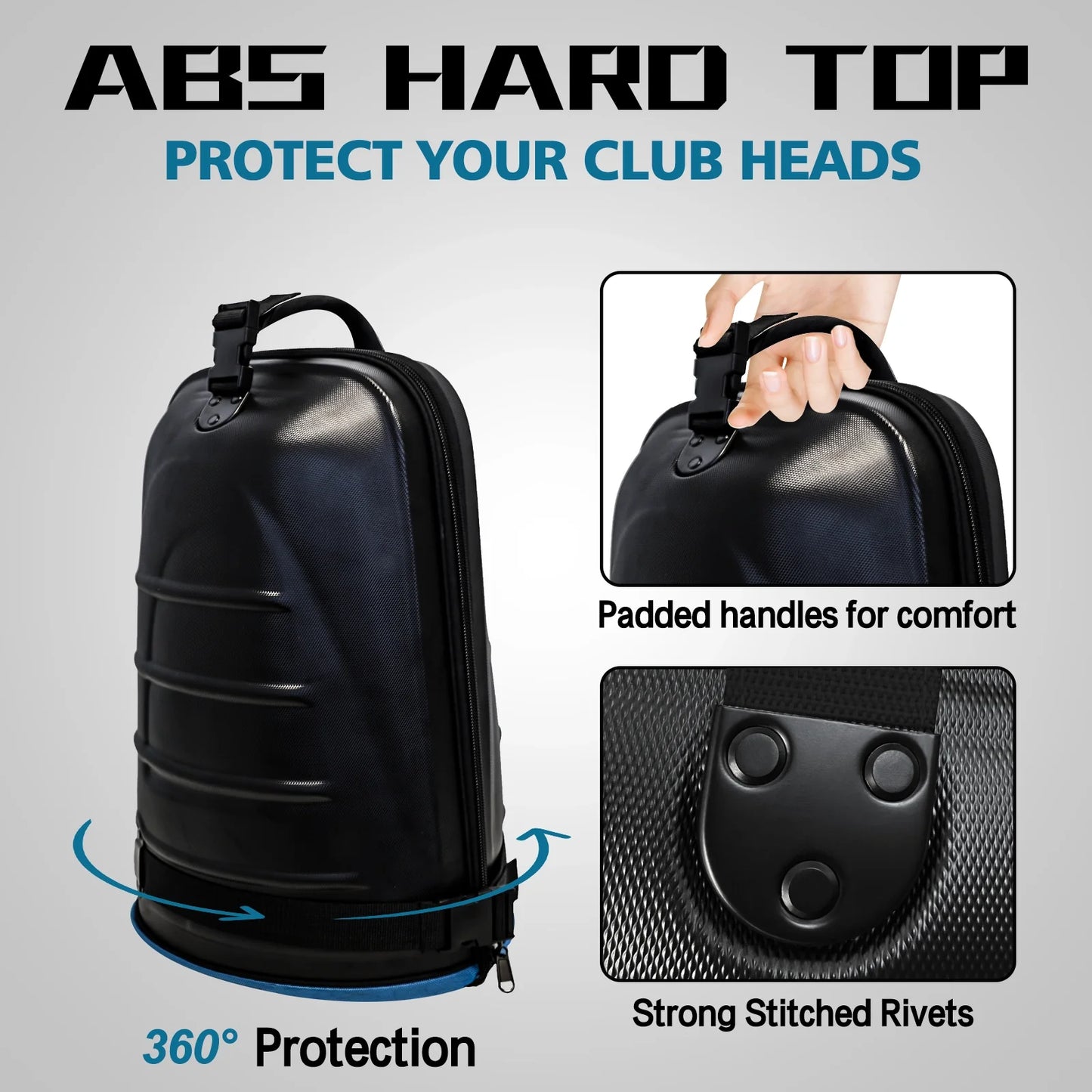 Yamato Golf Travel Bag with Hard Shell, TSA Lock & Wheels