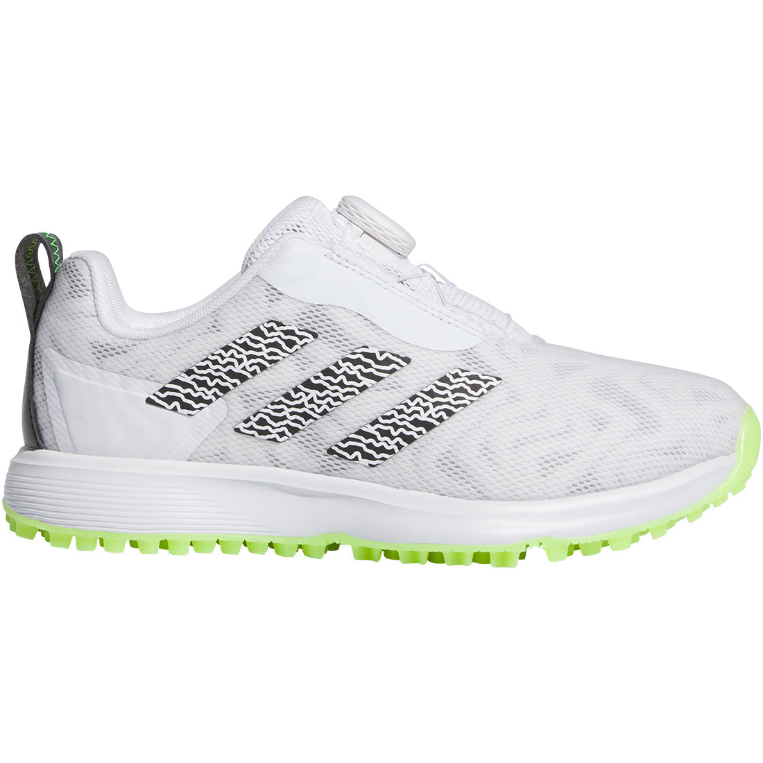 Adidas Juniors Codechaos 25 BOA Golf Shoes White/Black/Lucid Lemon