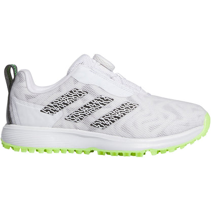 Adidas Juniors Codechaos 25 BOA Golf Shoes White/Black/Lucid Lemon
