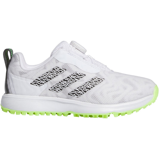 Adidas Juniors Codechaos 25 BOA Golf Shoes White/Black/Lucid Lemon