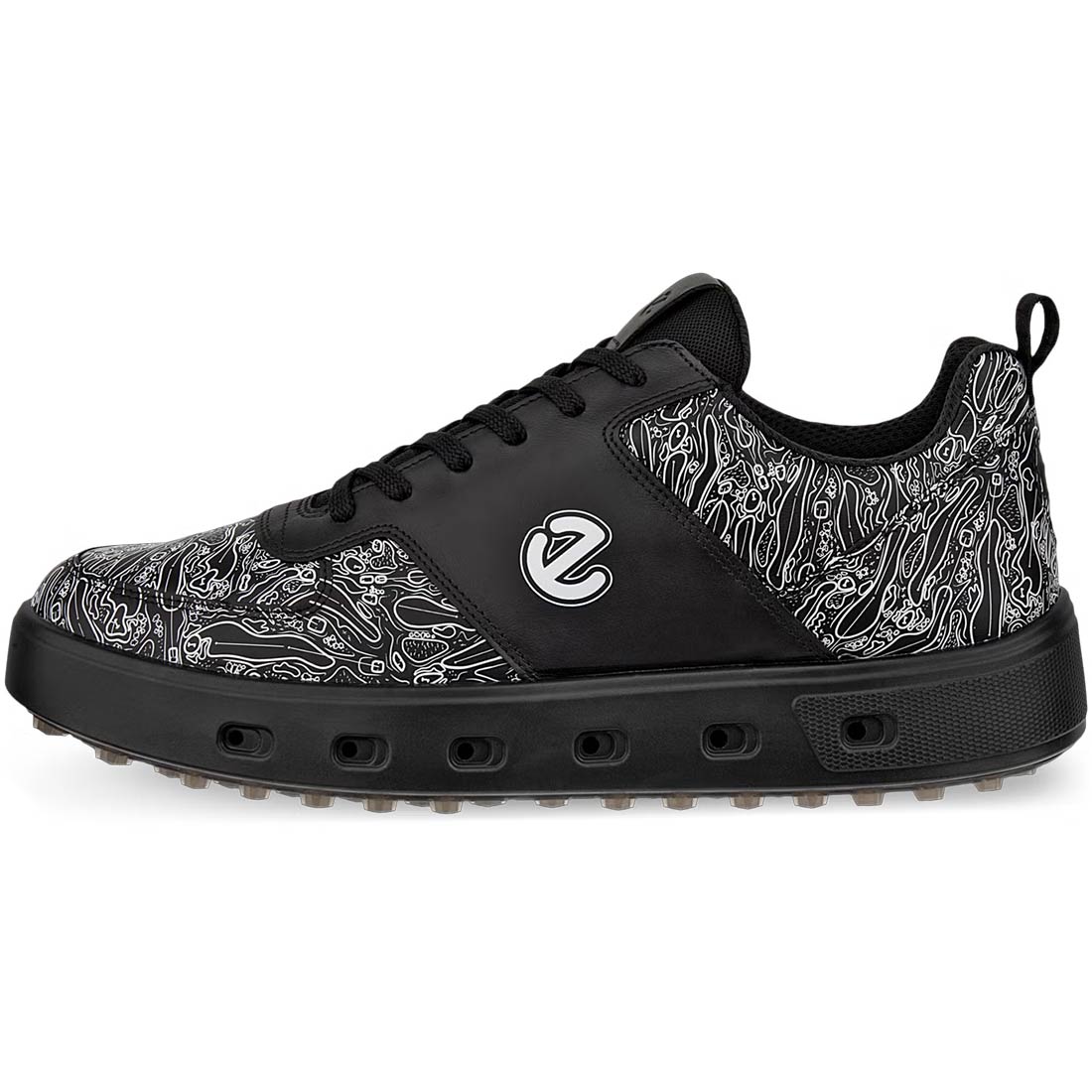 Ecco Street 720 Leather Gore-Tex Golf Shoes Black/White