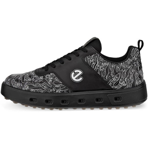 Ecco Street 720 Leather Gore-Tex Golf Shoes Black/White
