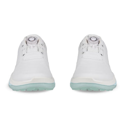Ecco Women's Lt1 Hybrid Leather BOA Golf Shoes White/Blue