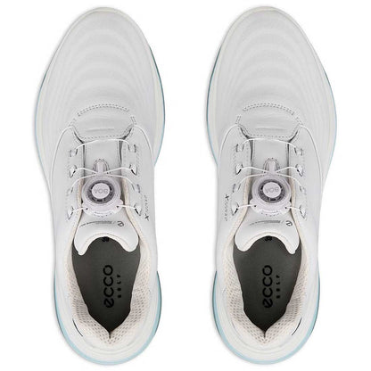 Ecco Women's Lt1 Hybrid Leather BOA Golf Shoes White/Blue