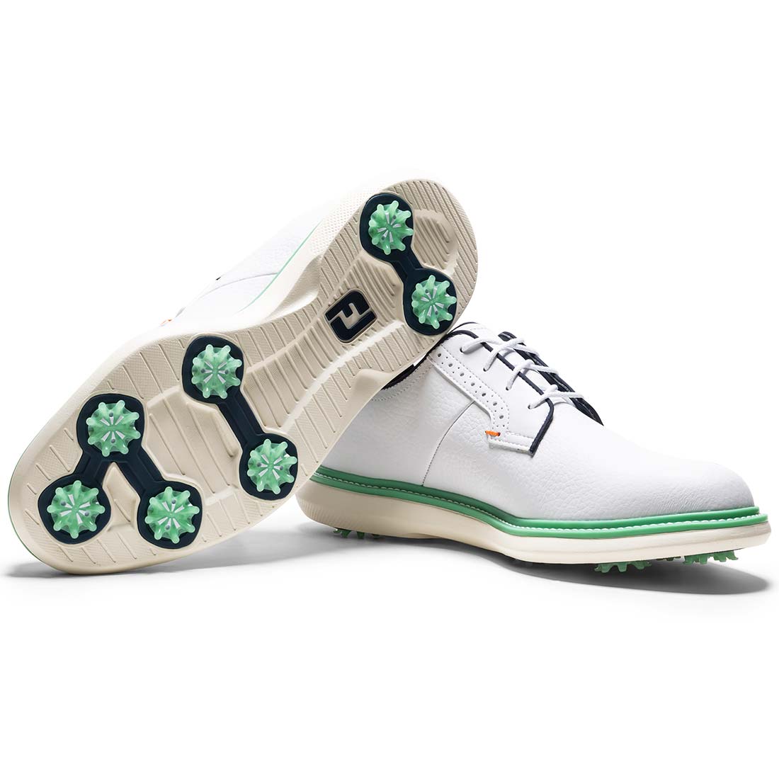 FootJoy Traditions Blucher Golf Shoes White/Aqua Marine/Pageant Blue