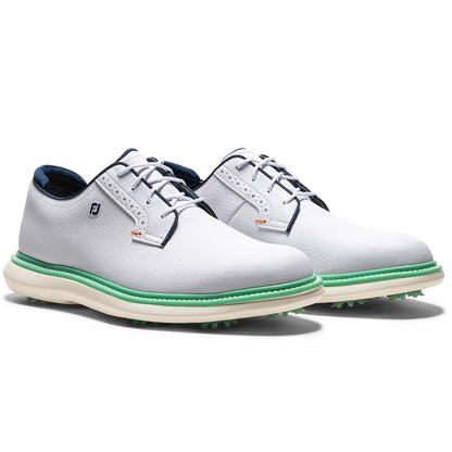 FootJoy Traditions Blucher Golf Shoes White/Aqua Marine/Pageant Blue