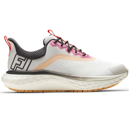 FootJoy Women's Quantum Golf Shoes Lucent White/Hot Coral/Asphalt