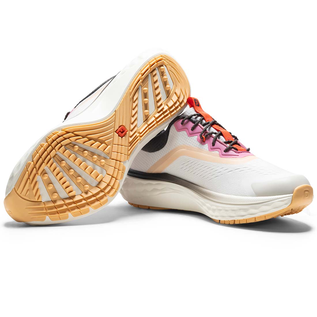 FootJoy Women's Quantum Golf Shoes Lucent White/Hot Coral/Asphalt