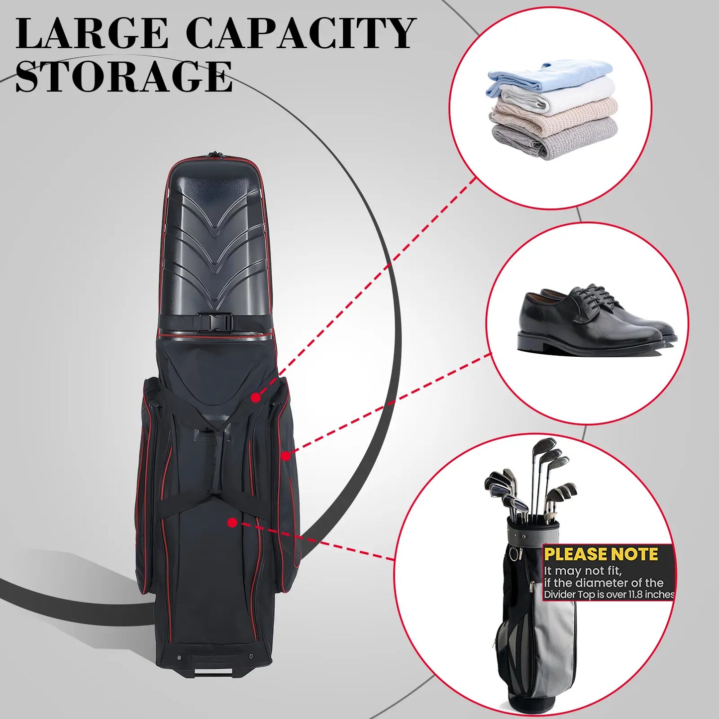 Yamato Golf Travel Bag – ABS Hard Shell, Wheels, Foldable Design