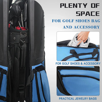 Yamato Golf Travel Bag with Hard Shell, TSA Lock & Wheels