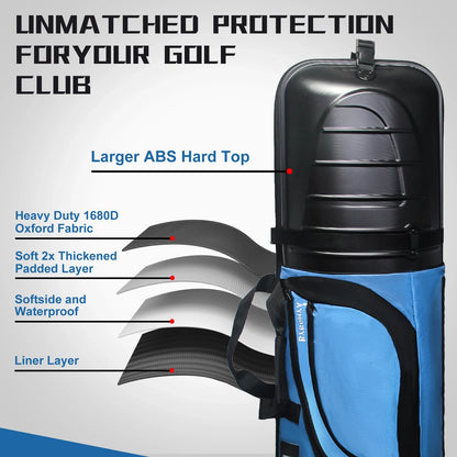 Yamato Golf Travel Bag with Hard Shell, TSA Lock & Wheels