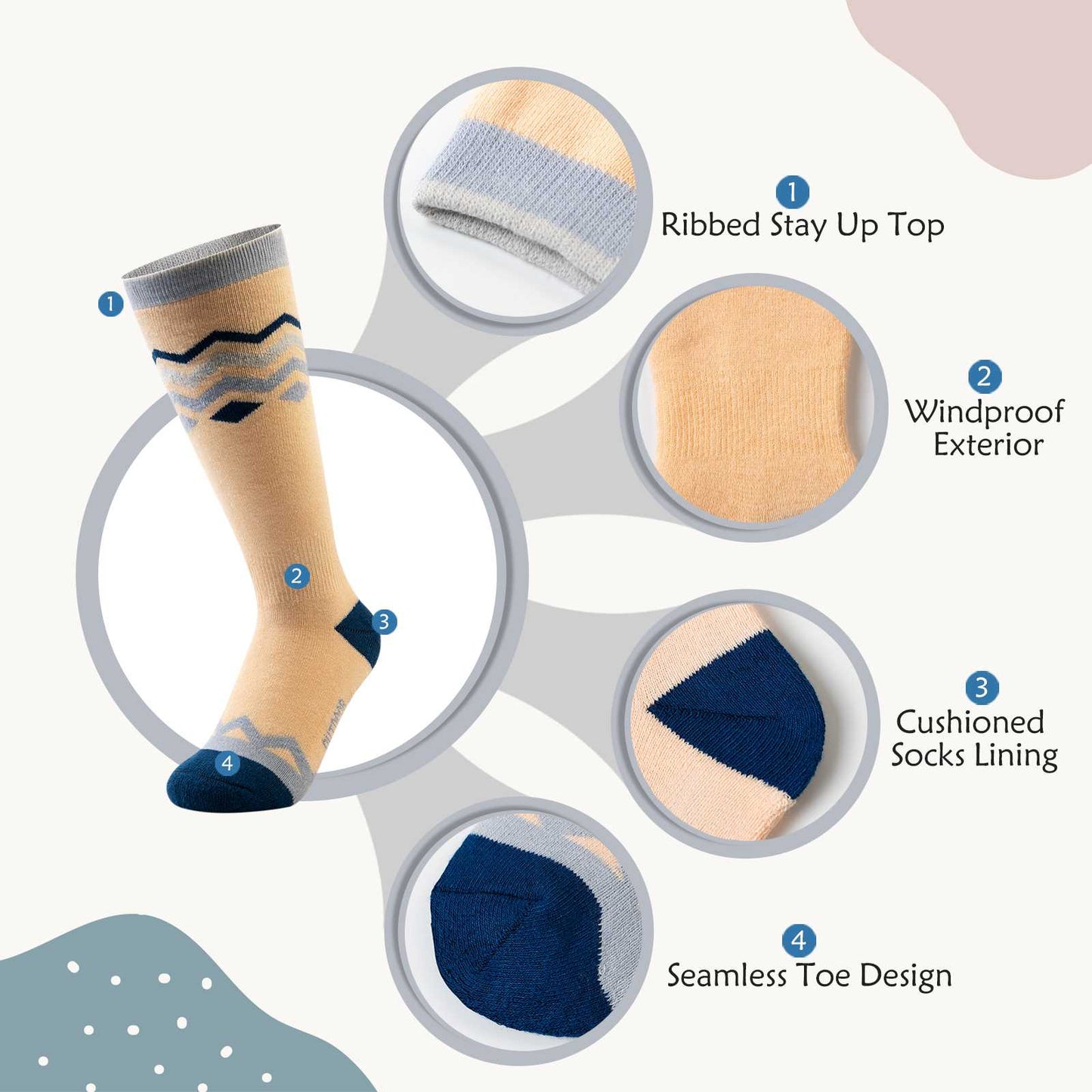 Cotton Kids Ski Socks
