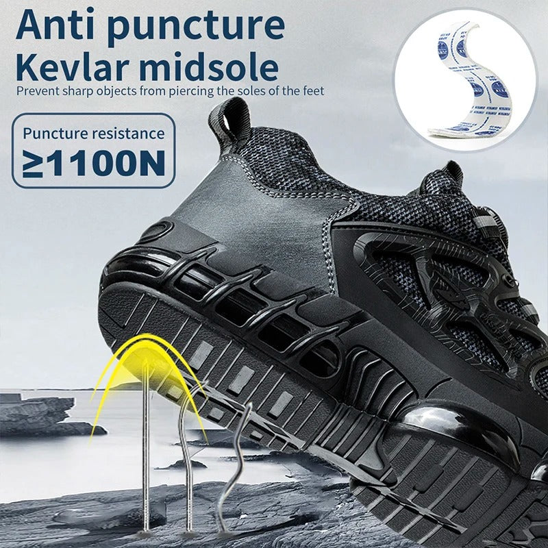 S1 Zapatos de seguridad , ligeros zapatos con botones giratorios