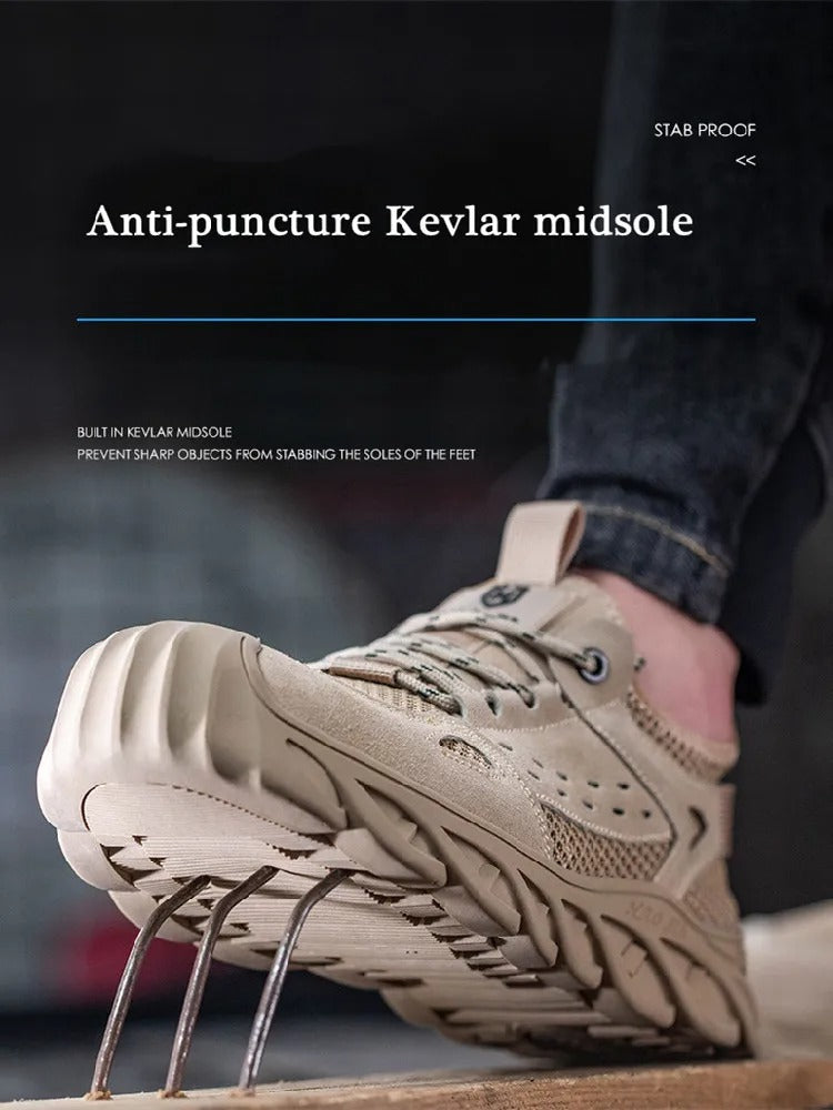 Zapatos de seguridad transpirables de verano, con punta plastico + kevlar, entresuela kevlar