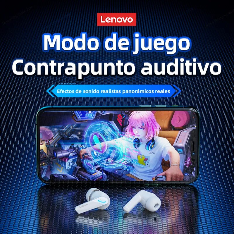 Lenovo-auriculares inalámbricos GM2 Pro originales, cascos con micrófono, baja latencia, modo doble de juegos, llamadas en HD, audífonos con bluetooth 5.3