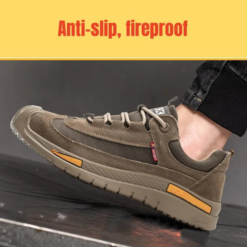 Zapatillas de trabajo de seguridad con punta de acero para hombre,